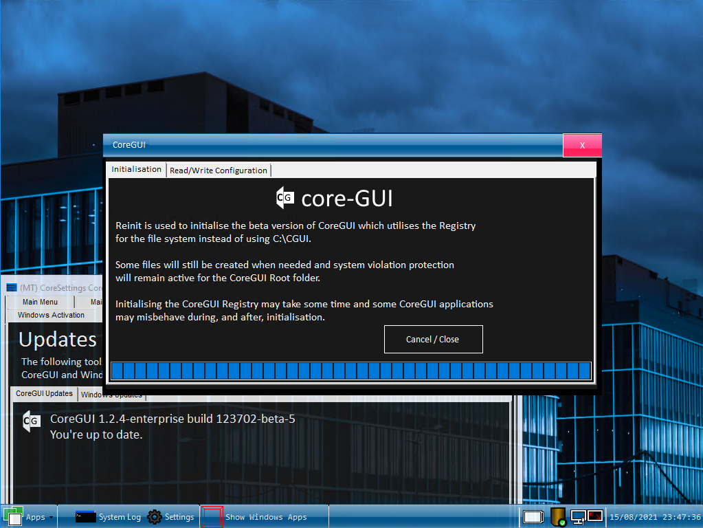 CoreGUI Enterprise V1.2.4 Build 123702 Beta 5