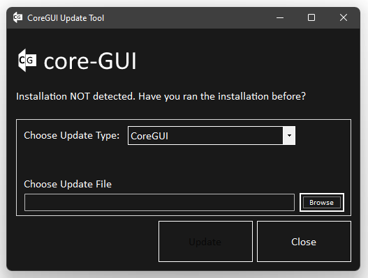 CoreGUI Updater Interface